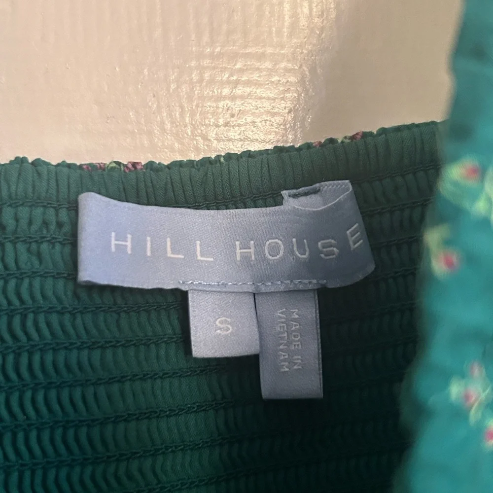 Hill House The Ophelia midi pocketed dress in Emerald Trellis print Small *FLAW - Picture 5 of 13